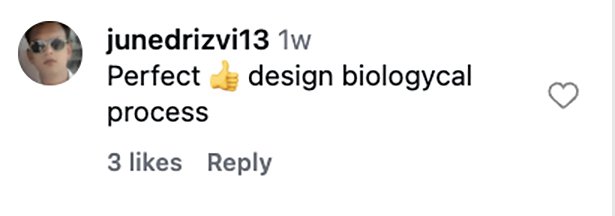 Social media comment on the post