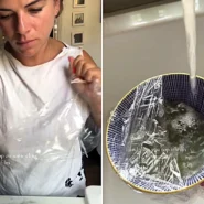 A London woman's DIY fruit fly trap made from washing-up liquid