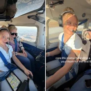 Pilot Sophia Gehlhar's mum spent years too terrified to fly with her