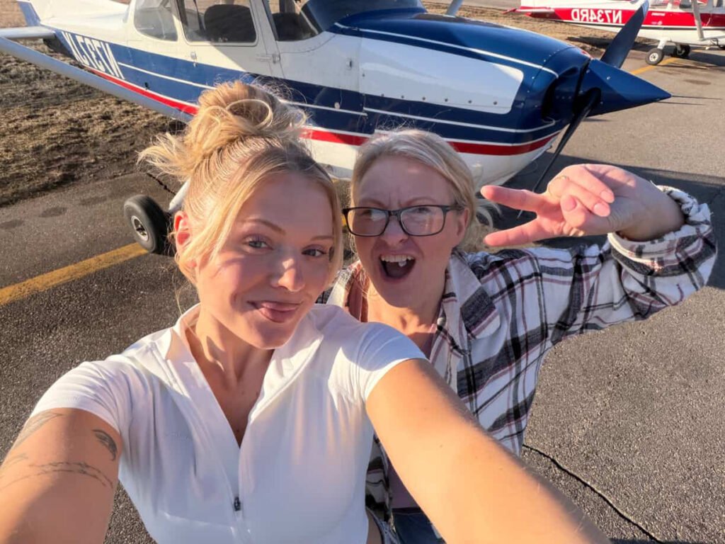 Pilot Sophia Gehlhar's mum spent years too terrified to fly with her