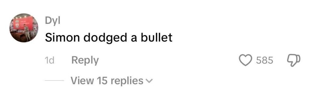 Social media comment on the post