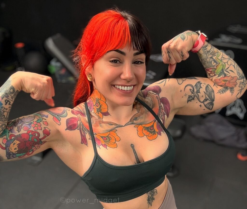 OnlyFans model Peta Emery position for a photo