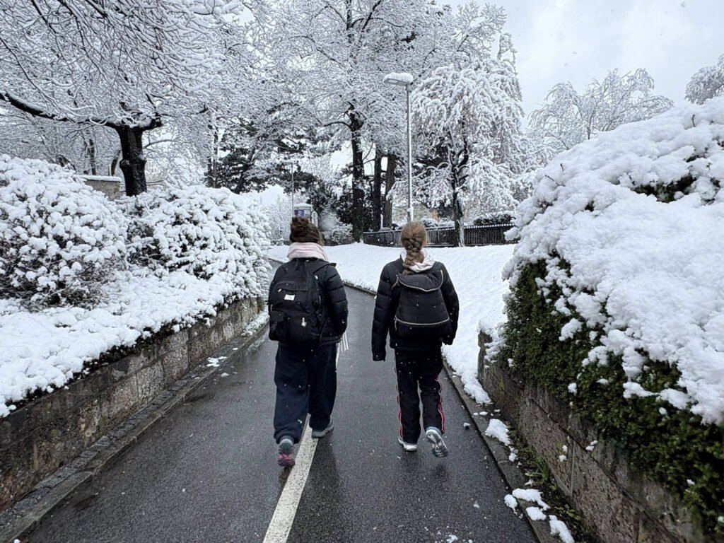 Georgie flew her teenage daughters to Austria for a 24-hour coolcation so they'd finally see snow