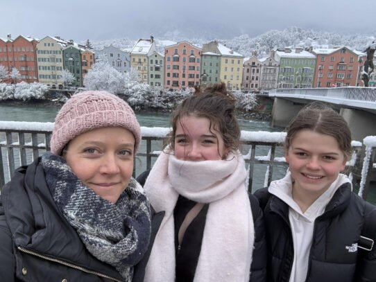 Georgie flew her teenage daughters to Austria for a 24-hour coolcation so they'd finally see snow