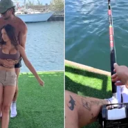 Model CeCe Rose floated on a fishing line as a human bobber, then got dragged through the water when a shark bit