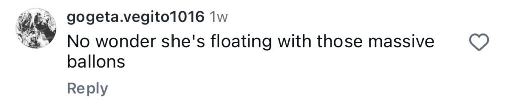 Social media comment on the post