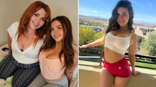 Adult creator Madelynn May with Lavvy posing for a photo