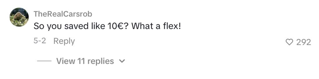 Social media comment on the post