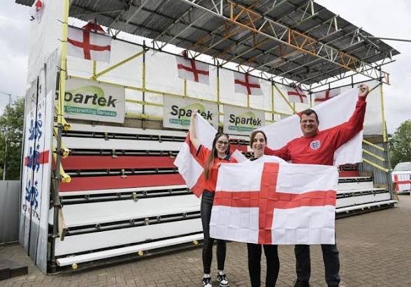 Norfolk landlord Paul Sandford built a £6,000 super grandstand in his beer garden for the World Cup