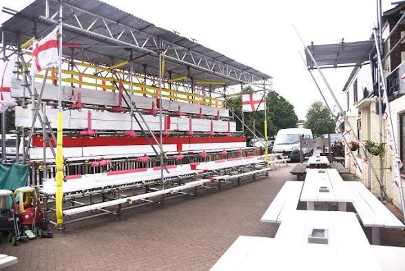 Norfolk landlord Paul Sandford built a £6,000 super grandstand in his beer garden for the World Cup