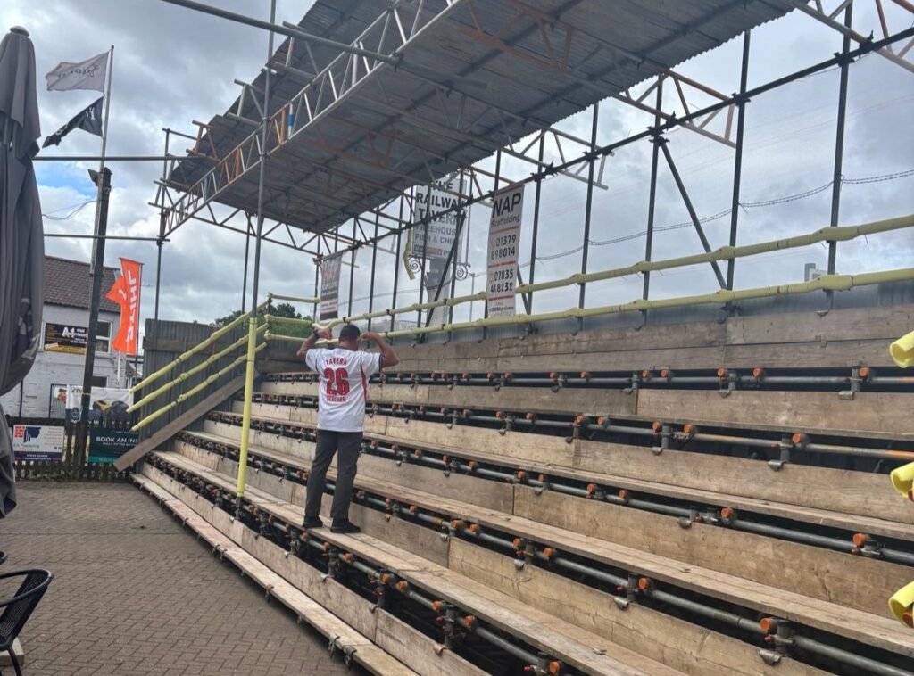 Norfolk landlord Paul Sandford built a £6,000 super grandstand in his beer garden for the World Cup