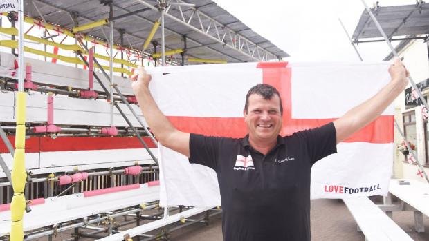 Norfolk landlord Paul Sandford built a £6,000 super grandstand in his beer garden for the World Cup