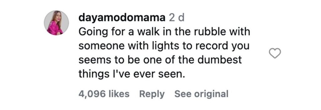 Social media comment on the post