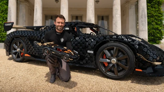 A life-size Lego supercar built from 327,906 bricks has hit a record 69mph at Goodwood