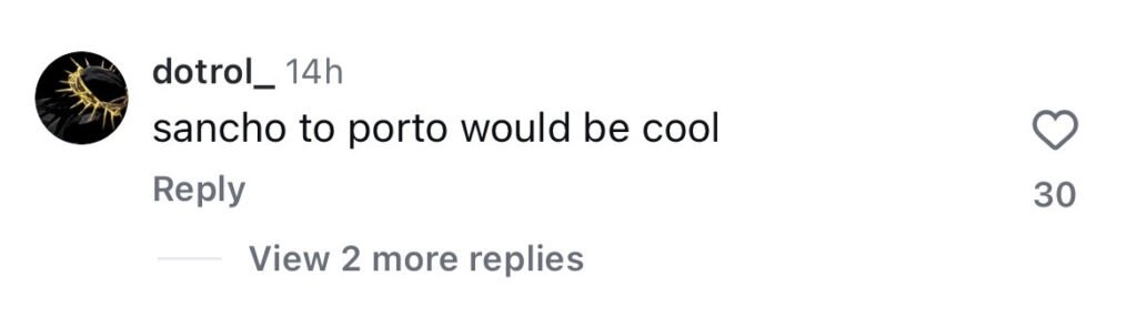 Social media comment on the post