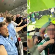 Ex-England star David Bentley got cut-throat gestures from a furious Mexico fan at the Azteca