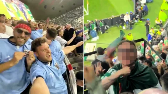 Ex-England star David Bentley got cut-throat gestures from a furious Mexico fan at the Azteca