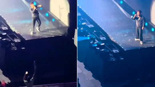 A fan in Wembley's £190 golden circle threw a full pint at Bruno Mars mid-show