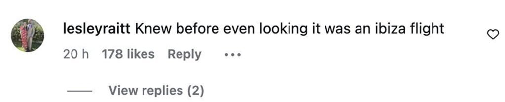 Social media comment on the post