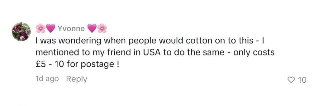 Social media comment on the post