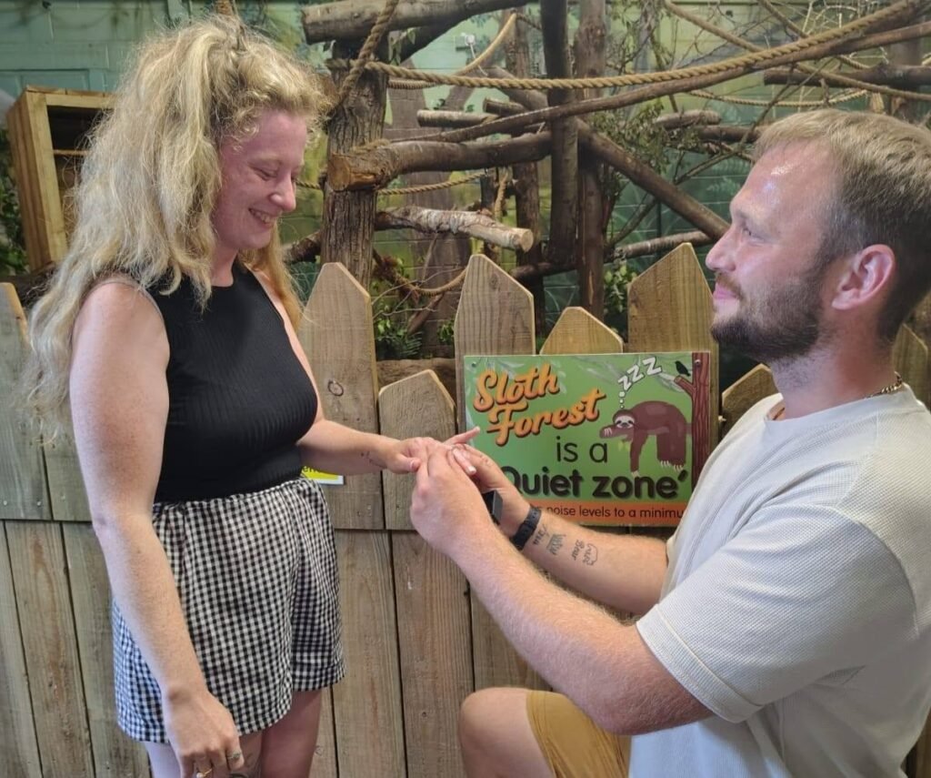 Courtney adopted sloth Tuppee after seeing him on TV