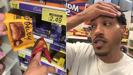 Ex-X Factor star Marlon McKenzie filmed B&M's entire chocolate aisle melting in the heatwave