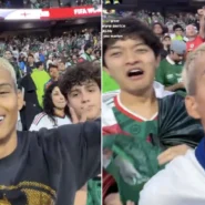 Streamer Marlon sneaked into the Mexico end, then ripped off his shirt to reveal an England top after the final whistle
