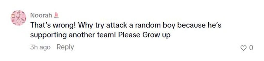 Social media comment on the post