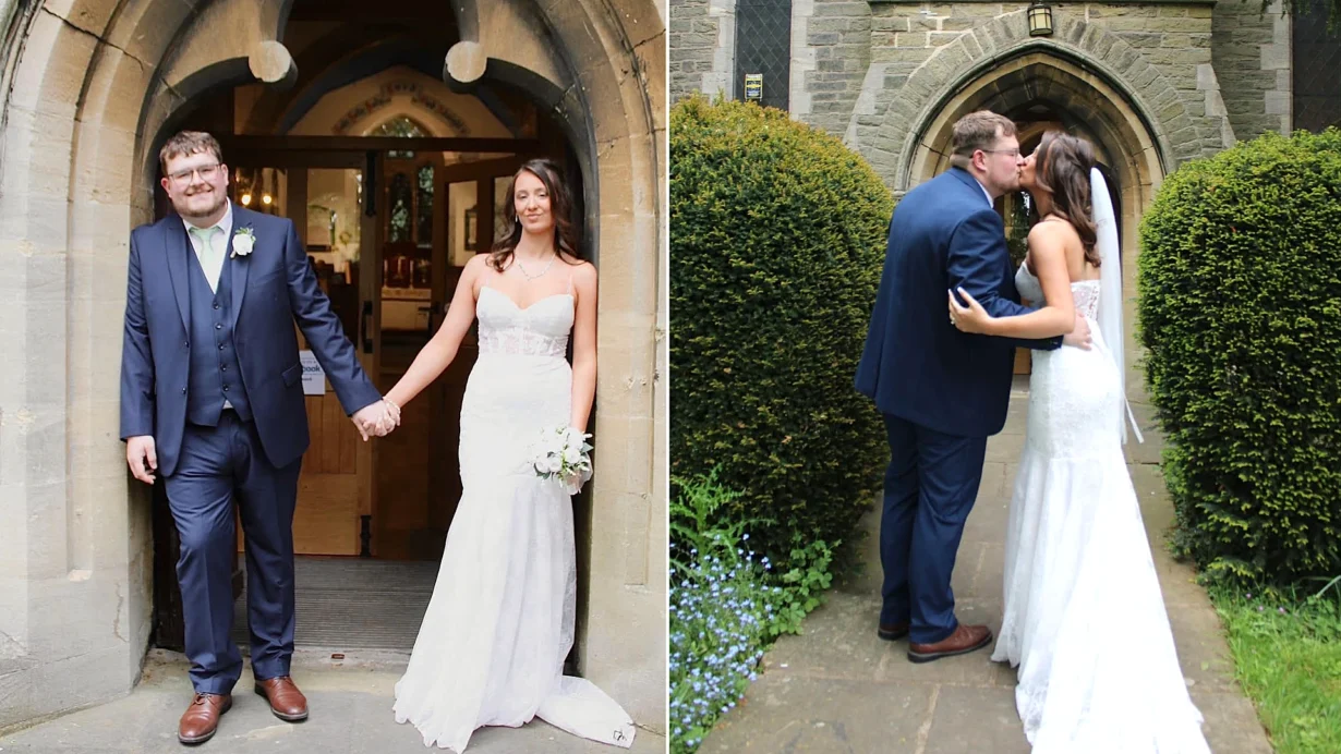 Manchester bride Tyler Griffith swapped bridal boutiques for a £15 Shein gown and pulled off a £1,700 wedding