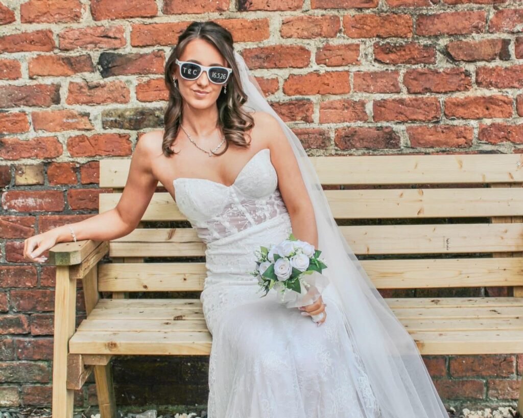 Manchester bride Tyler Griffith swapped bridal boutiques for a £15 Shein gown and pulled off a £1,700 wedding