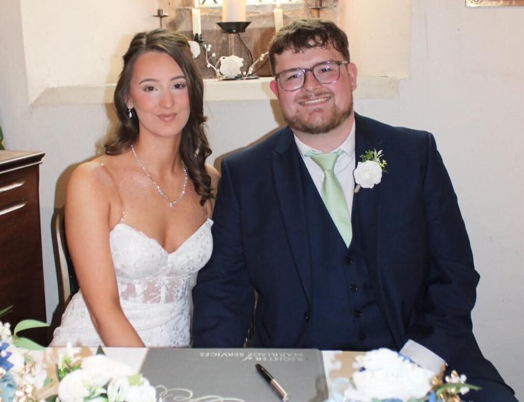 Manchester bride Tyler Griffith swapped bridal boutiques for a £15 Shein gown and pulled off a £1,700 wedding