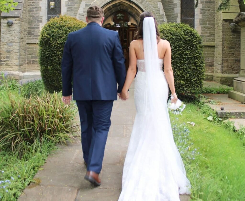Manchester bride Tyler Griffith swapped bridal boutiques for a £15 Shein gown and pulled off a £1,700 wedding