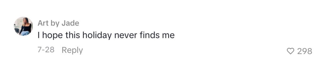 Social media comment on the post
