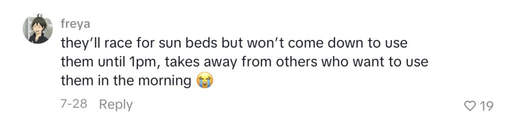 Social media comment on the post