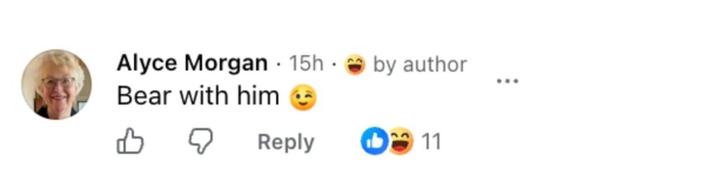 Social media comment on the post