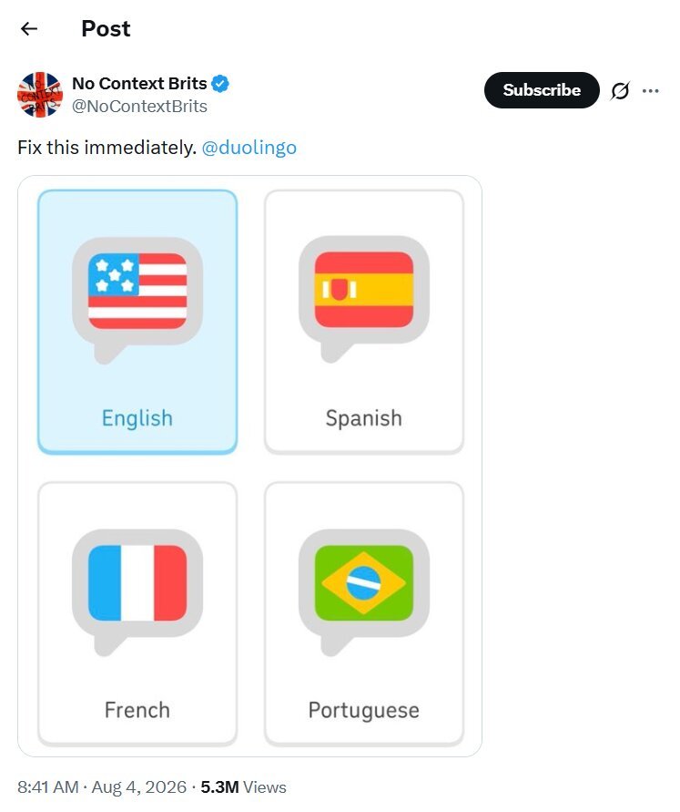 Duolingo sparks a furious transatlantic row by using the American flag for English then doubling down by calling football soccer