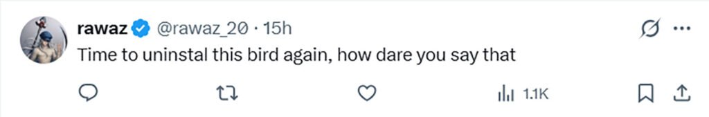 Social media comment on the post