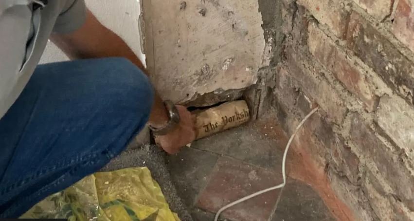 Brendon Swallow pulled out a bookshelf during renovations and found a letter hidden since 1955