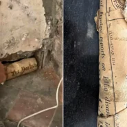 Brendon Swallow pulled out a bookshelf during renovations and found a letter hidden since 1955