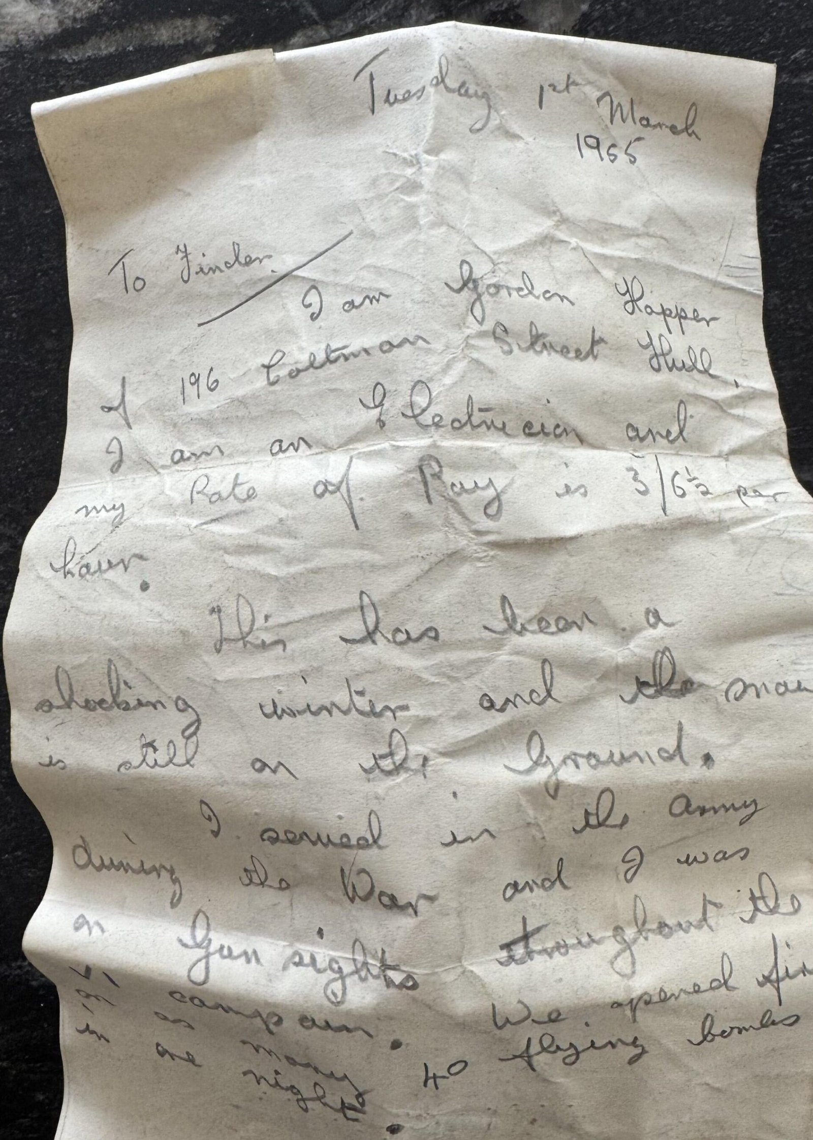 Brendon Swallow pulled out a bookshelf during renovations and found a letter hidden since 1955