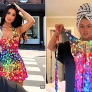A Shein shopper's £13 birthday dress arrived with the sequins printed flat onto the fabric