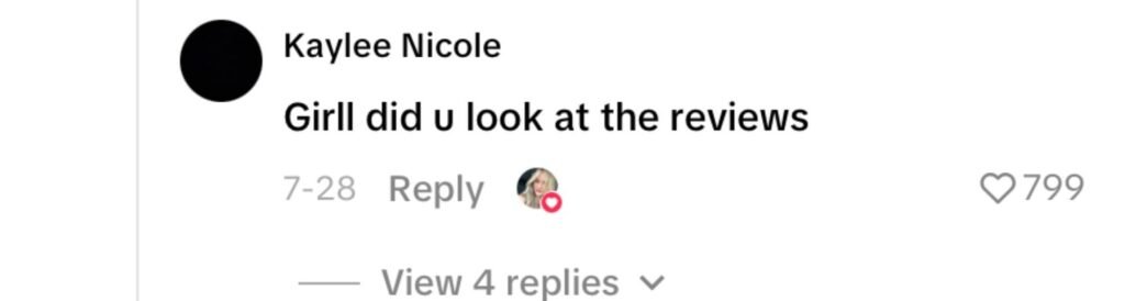 Social media comment on the post