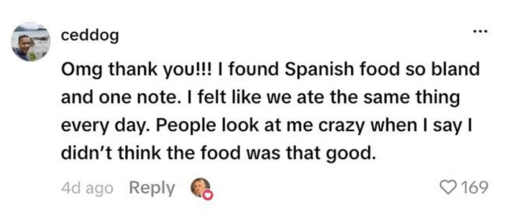 Social media comment on the post