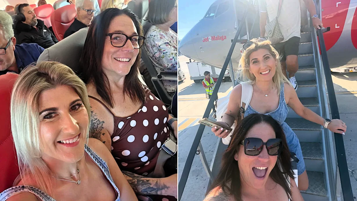 Lorraine Brown and Julie Wallace flew Newcastle to Alicante for a 13-hour beach day costing £200 each