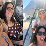 Lorraine Brown and Julie Wallace flew Newcastle to Alicante for a 13-hour beach day costing £200 each