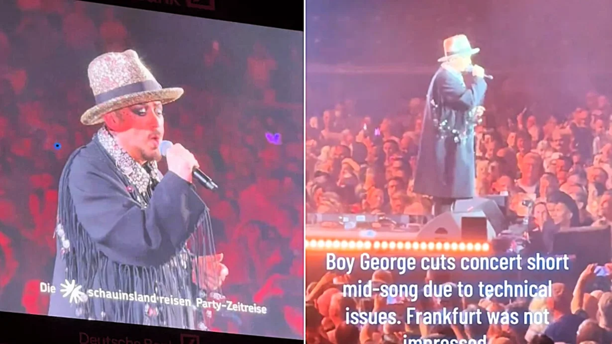 Boy George quit the stage after just three songs at Frankfurt's Die 80er Live festival, blamed