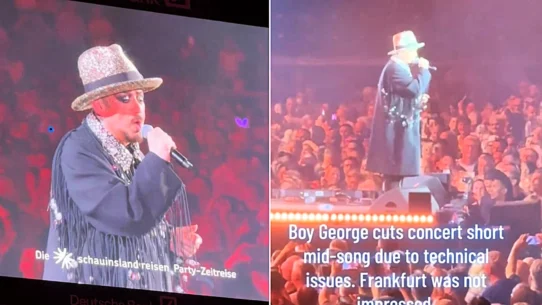Boy George quit the stage after just three songs at Frankfurt's Die 80er Live festival, blamed