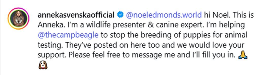 Social media comment on the post