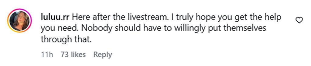 Social media comment on the post