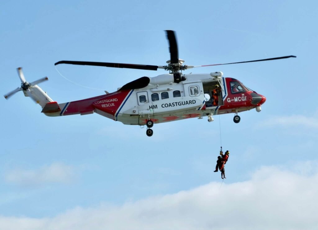 Five people stayed on Chapel Rock in Marazion as the Bank Holiday tide came in